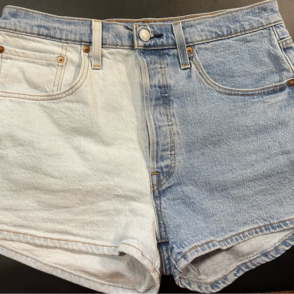 Levi's Blue and White Jean Shorts W30